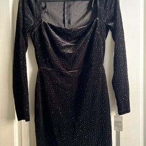 Windsor Black Sparkle Long Sleeve Dress